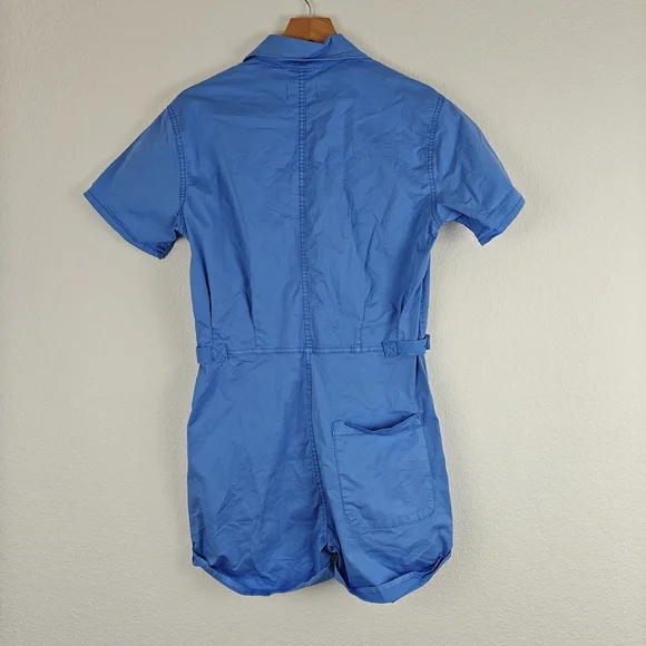 Pistola Nwot PARKER Button Up Short Sleeve Romper In Azure Blue Size XS Women's